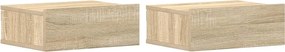 vidaXL 2 db sonoma tölgy szerelt fa függő éjjeliszekrény 40x30x15 cm