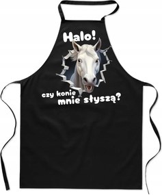 Konyhai Kötény fekete Grillezőhöz A lovak hallanak engem ajándék FA_729_cz