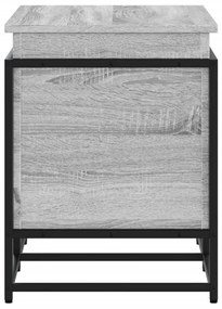 szürke sonoma szerelt fa tárolóláda fedéllel 80x40x51,5 cm