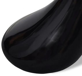 2 db magasfényű fekete dohányzóasztal kerek üveglappal