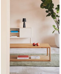 Natúr színű dohányzóasztal tölgyfa dekorral 65x140 cm Maymai – Kave Home