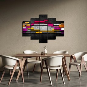 Egy kép a színes absztrakció fekete alapon (150x105 cm)