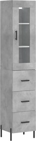 vidaXL betonszürke szerelt fa magasszekrény 34,5x34x180 cm