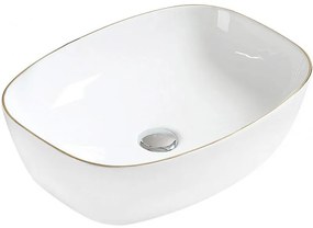 Mexen Lita pultra szerelhető mosdókagyló 49 x 37 cm, fehér/arany - 22124905