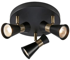 Markslöjd 108626 - Spotlámpa FOLIE 3xGU10/7W/230V fekete/sárgaréz