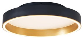 Design mennyezeti lámpa fekete arannyal 40 cm LED-del, 3 fokozatú kapcsolóval - Ingo