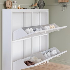 SHIRLEY fém cipősszekrény, 960 x 900 x 170 mm, fehér