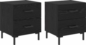 vidaXL Éjjeliszekrény 2 pcs Fekete tölgy 40 x 35 x 47,5 cm Faanyag