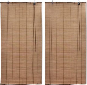 vidaXL 2 db barna bambusz redőny 100 x 160 cm
