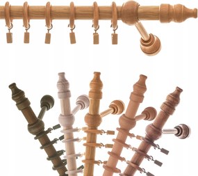 Fából Készült függönykarnis szimpla 300 cm Színes mennyezeti függönykarnis béka