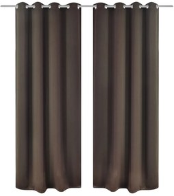 2 db barna sötétítőfüggöny fémkarikákkal 135 x 245 cm