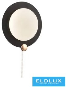 UNIVERSO Fali lámpa húzókapcsolóval 10w 550lm CCT.kap IP20 Fekete D249x90mm