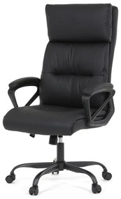 Scaun pivotant de birou confortabil în negru cu tapițerie din piele artificială. KA-Y346