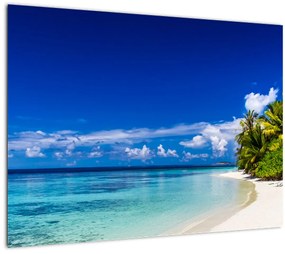 Egy trópusi tengerpart képe (üvegen) (70x50 cm)