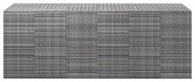 szürke polyrattan kerti párnatartó doboz 291 x 100,5 x 104 cm
