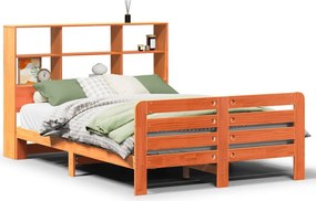 vidaXL viaszbarna tömör fenyőfa ágy matrac nélkül 135 x 190 cm