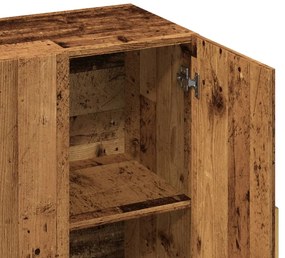 antik fa színű szerelt fa tálalószekrény 90 x 34 x 80 cm