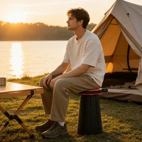 Zaparkorun Mobil outdoor puff - piros