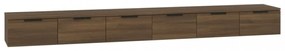 2 db barna tölgy színű szerelt fa faliszekrény 102 x 30 x 20 cm