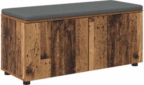 vidaXL Előtér pad Öreg fa 100 x 38 x 46 cm Műanyag Fa és Szövet