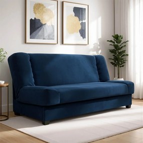 Wersalka Rozkładana PIANO Granatowa Welurowa