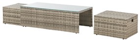 Juskys Salou rattan szett - szürke
