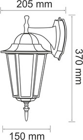 Polux LIGURIA-LT 201966 Fali lámpa 1x20W/E27 IP43