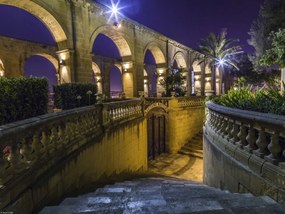 Poszter 40x30cm Esti kilátás a barakk felső kertjére Vallettában, Assaf