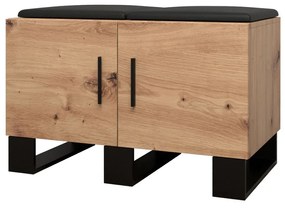 Előszobabútor Amanda 21 (artisan tölgy + fekete öko-bőr). 1086045