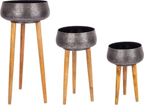 Fém kézzel készített kaspó szett 3 db-os ø 37,5 cm Varanasi – Bizzotto