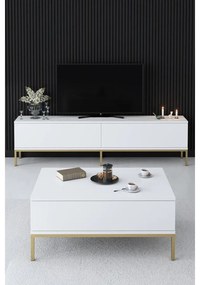 TV szekrény Lord - White, Gold