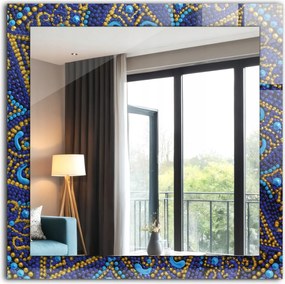 Falra akasztható dekoratív tükör Kék pöttyös mandala 60x60 cm