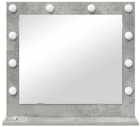 LED világítással ellátott sminktükör BetonSzürke 60x55x18 cm