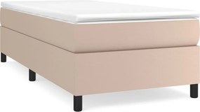 vidaXL cappuccino színű műbőr rugós ágykeret 100x200 cm