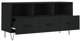 fekete szerelt fa TV-szekrény 102 x 36 x 50 cm