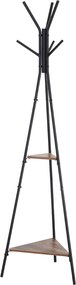 HOMCOM Fémszekrény Faalakú Ruhafogas 6 Akasztóval és 2 Polccal 32,5x45,5x182cm | Aosom
