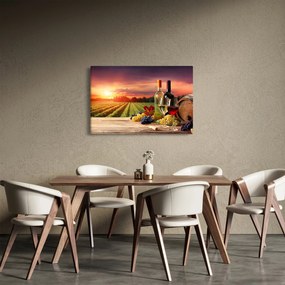 Szőlőskert borral képe (90x60 cm)