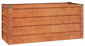 rozsda színű corten acél kerti magaságyás 100 x 40 x 45 cm
