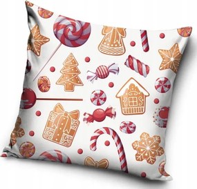 Velvet Karácsonyi Párnahuzat 40X40 Mézeskalács Cukorka Párnához