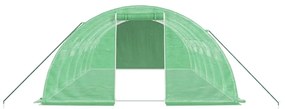 zöld acélvázas melegház 24 m² 6 x 4 x 2 m