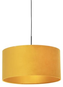Fekete lógólámpa sárga bársony árnyékolóval és arannyal 50 cm - Combi