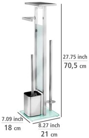 WENKO 23364100 - WC-kefe DEBAR 21x70,5 cm rozsdamentes acél/szatén/fehér