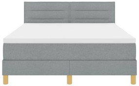 vidaXL Box Spring Ágy Matraccal &amp; LED Világosszürke 140x190 cm Szövet