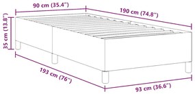 vidaXL Ágykeret Sötétszürke 90 x 190 cm Bársony anyag
