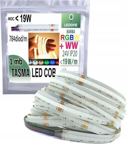 Led szalag Cob 784dióda fényvonal Rgbw Ww Meleg 24V <19w/m 1mb