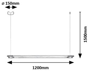 Rabalux 72169 - LED Csillár zsinóron NIVARO LED/28W/230V 3000K