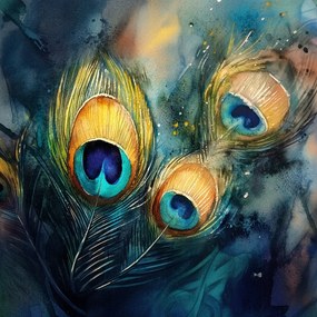 Vászonkép Canvas Természet Dekoráció Toll Madár Páva 80x80