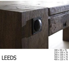 LEEDS ANTIKOLT Tölgyfa Asztallapos Étkezőasztal 400x120cm