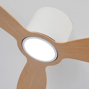 ZEVENTI - LED mennyezeti ventilátor VENTORA LED/24W/230V Wi-Fi Tuya fehér/tölgy + távirányító