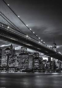 Poszter 21x29,7cm Brooklyn híd és Alsó-Manhattan panoráma alkonyatkor